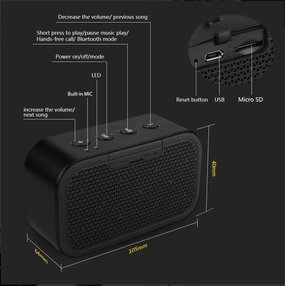 Mini parlante Bluetooth Mifa M1 Color Verde (900586) - Imagen 3