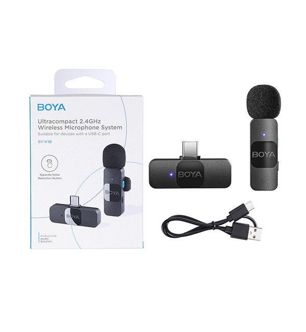 Boya BY-V10 Micrófono Inalámbrico Ultra Compacto y Portable 2.4GHz Conector USB-C - Imagen 3