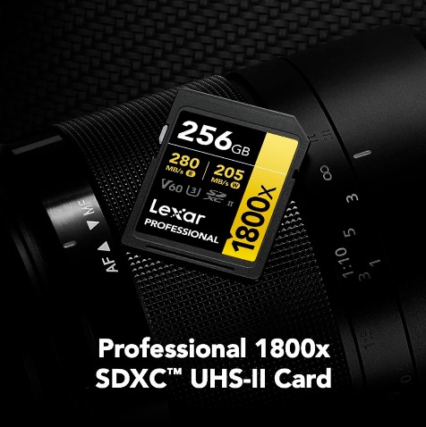 MEMORIA LEXAR 256GB 1800x SDXC UHS-II 280/250MBS V60 4K GOLD - Imagen 4
