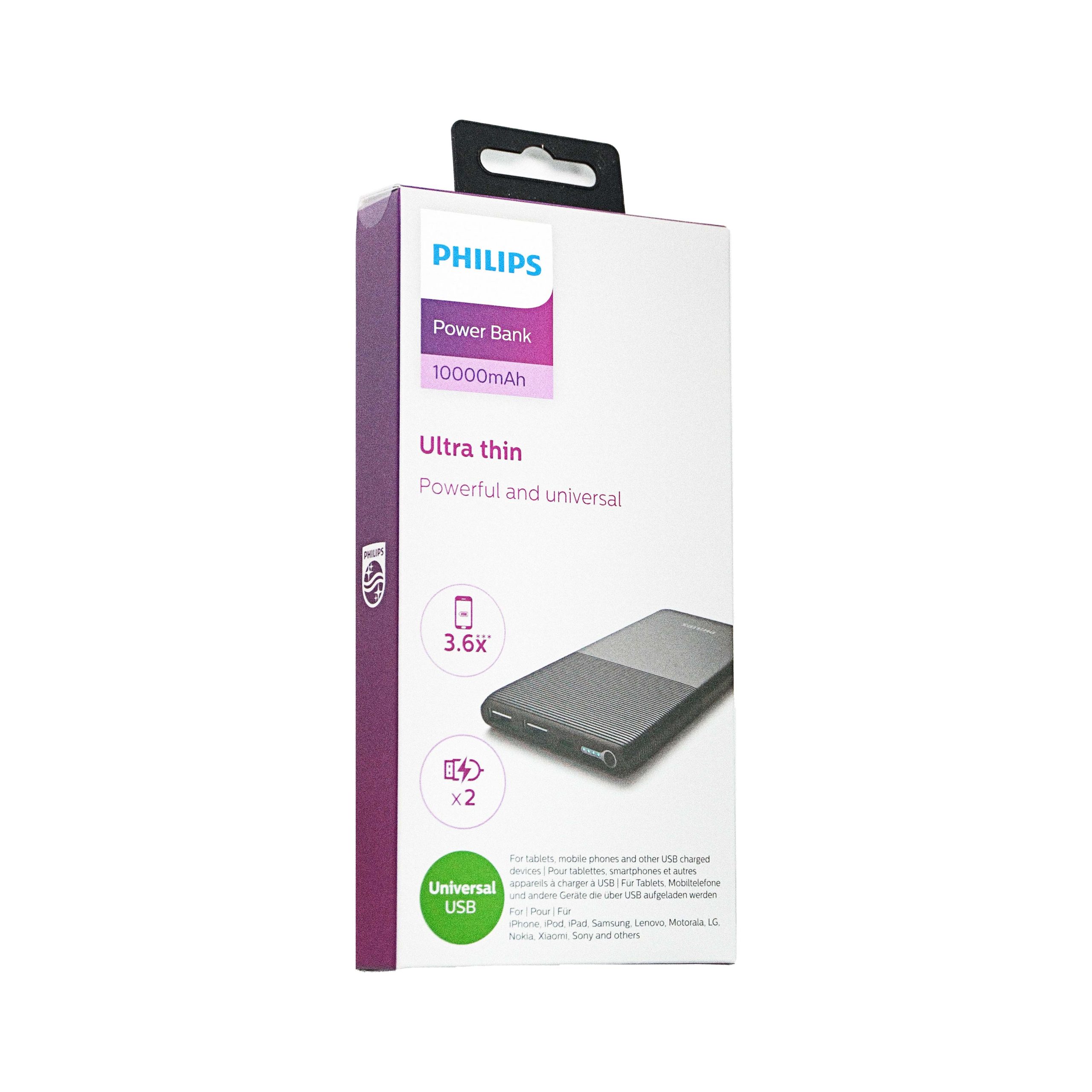 Acumulador Philips 10.000mAh USB Ultra Thin (980187) - Imagen 2