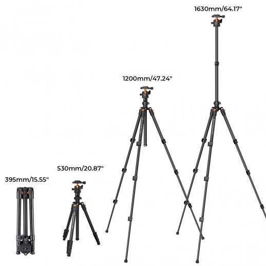 162cm K&F Pro Stability Tripode BI234M/KA234A0+BH-28L KF51013 - Imagen 6