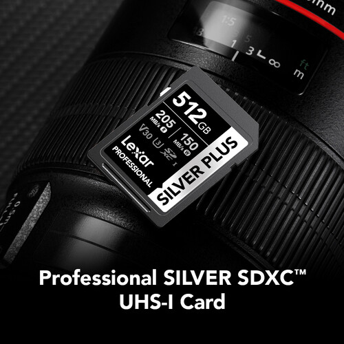 MEMORIA SD LEXAR 512GB SILVER PLUS SDXC-I V30 205/105MB - Imagen 2