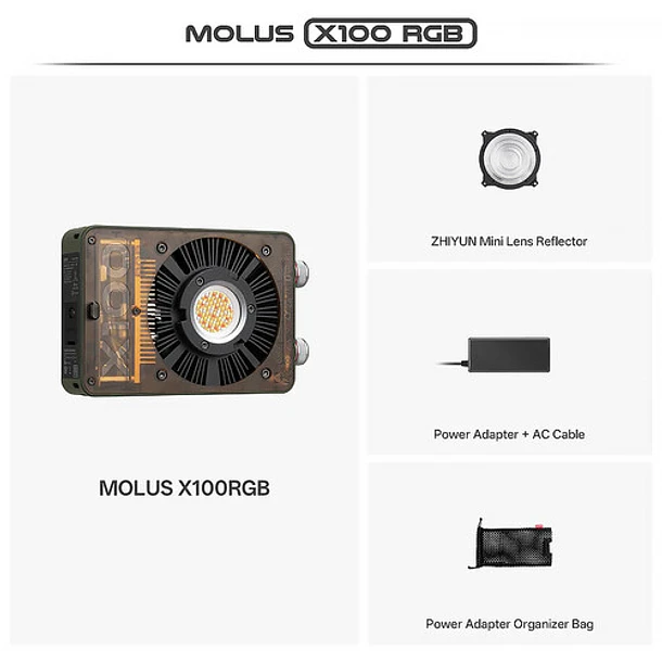 LUZ LED ZHIYUN MOLUS X100 RGB Exterior o estudio/ 89270/ZY30026 - Imagen 4