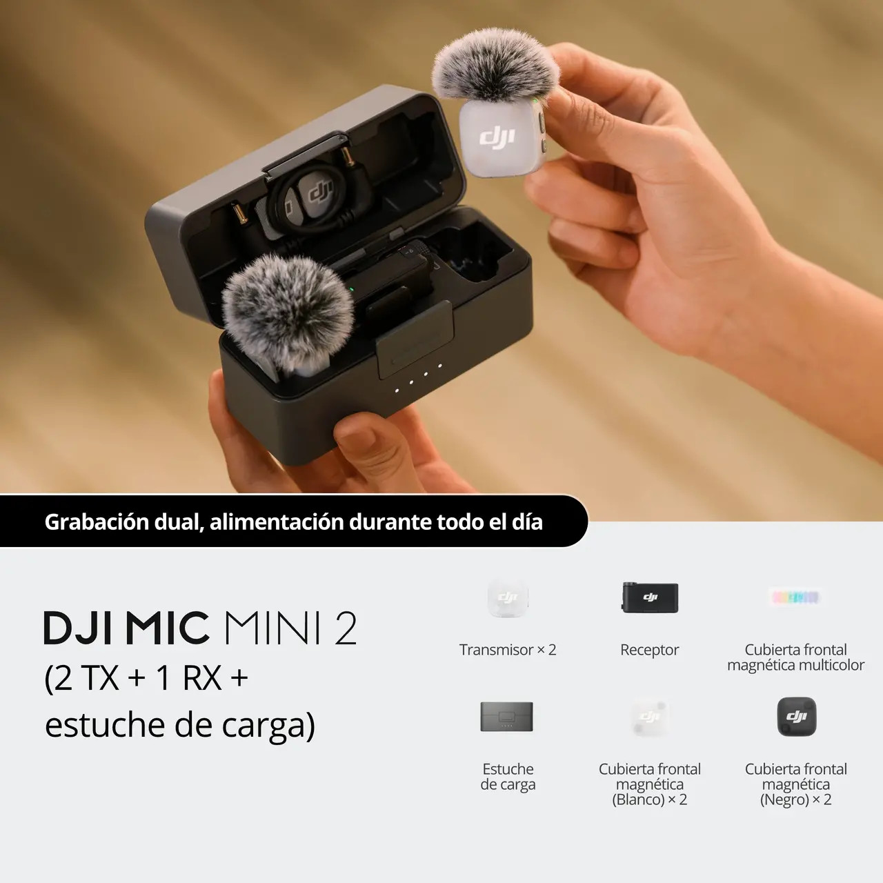 DJI MIC MINI 2 (2 TX + 1 RX + CHARGING CASE) - Imagen 2